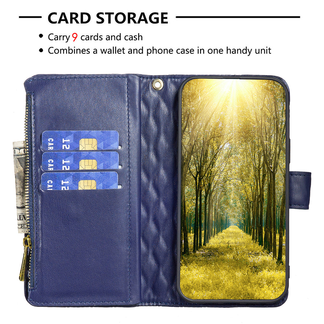 BINFEN COLOR BF Style-15 For Xiaomi Redmi A3 / Poco C61 4G Case Zipper Flip Shockproof Leather Phone Cover BINFEN COLOR BF Style-15 For Xiaomi Redmi A3 / Poco C61 4G Case Zipper Flip Shockproof Leather Phone Cover